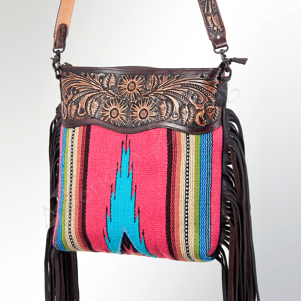 American Darling Cross Body Hand Tooled Saddle Blanket Genuine Leather Western Women Bag Handbag Purse | Crossbody for Cute