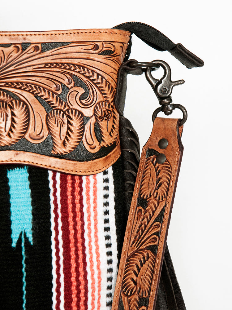 American Darling Signature Crossbody Hand Tooled Saddle Blanket Genuine Leather Western Women Bag Handbag Purse | for Cute