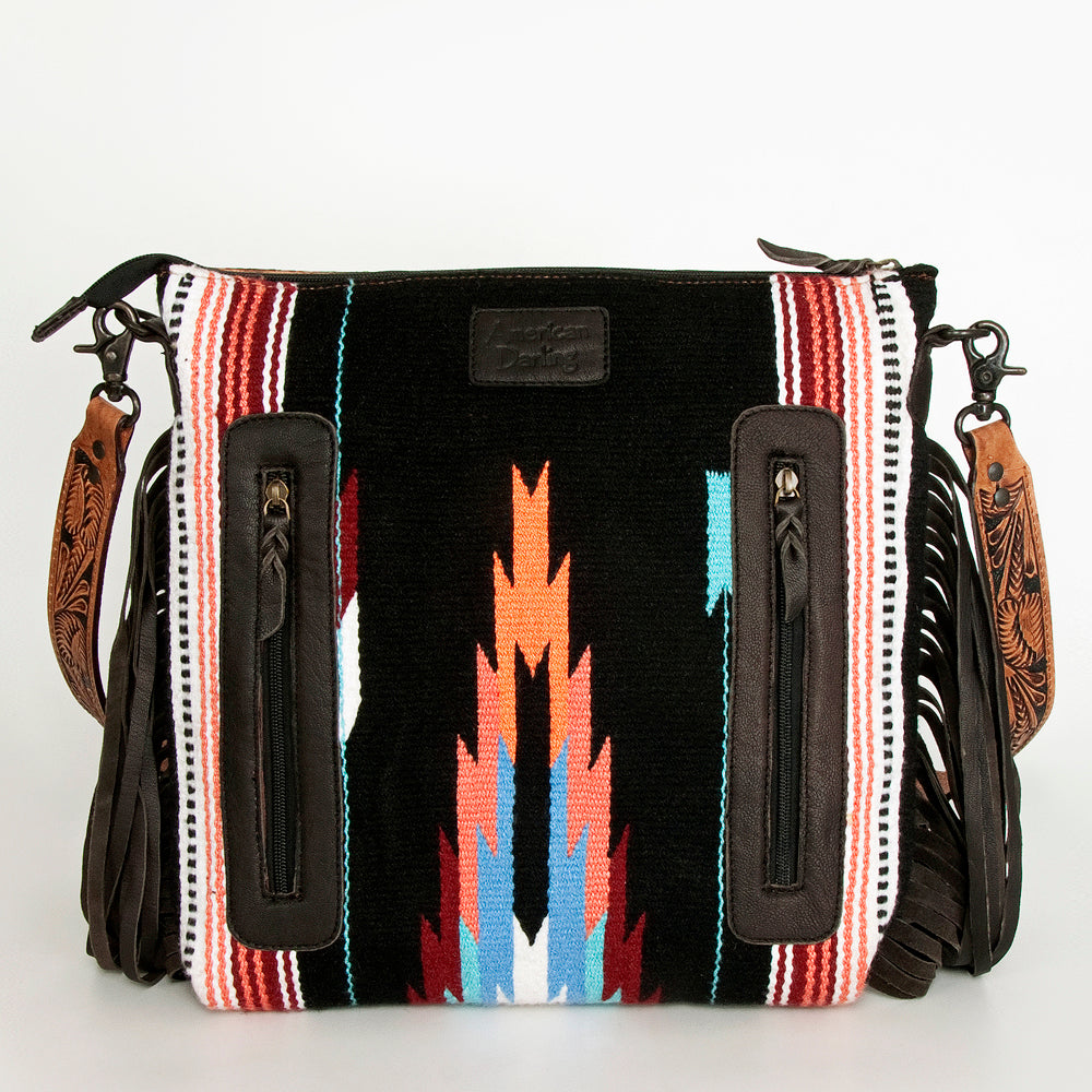 American Darling Signature Crossbody Hand Tooled Saddle Blanket Genuine Leather Western Women Bag Handbag Purse | for Cute