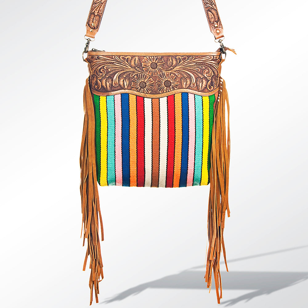 American Darling Cross Body Hand Tooled Saddle Blanket Genuine Leather Western Women Bag Handbag Purse | Crossbody for Cute