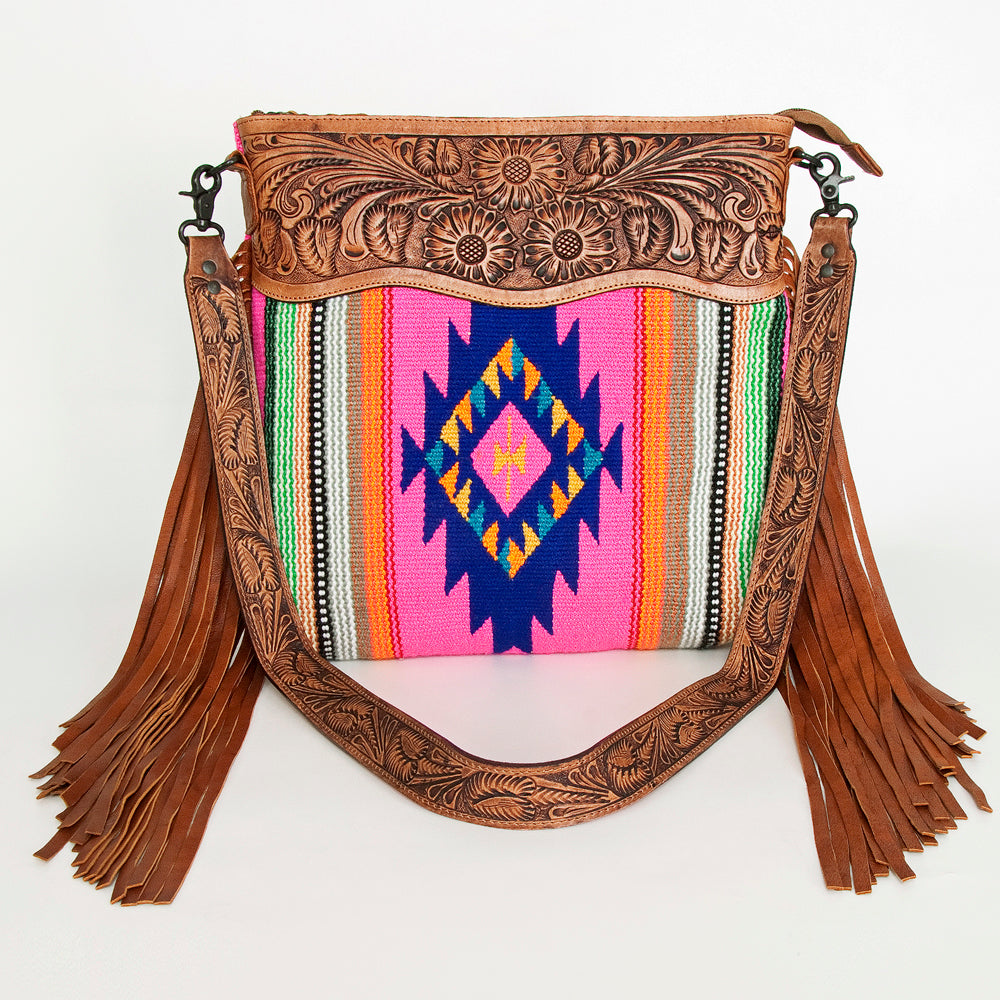 American Darling Signature Crossbody Hand Tooled Saddle Blanket Genuine Leather Western Women Bag Handbag Purse | for Cute