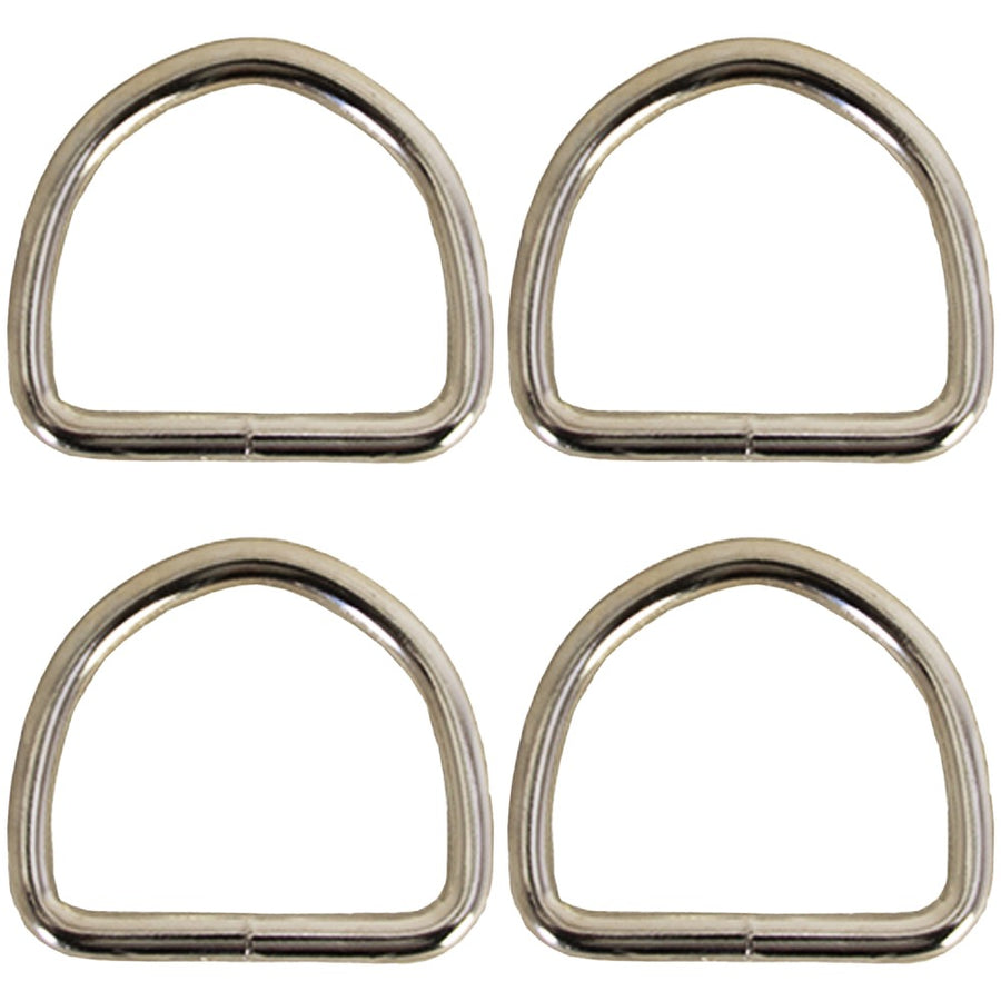 2 Inch 6.6 Mm Hilason Welded Wire Dee Ring Nickel Plated Set Of 4 - Uhorse