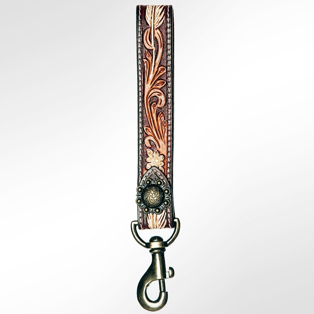 American Darling ADBRF126 Hand Tooled Genuine Leather Handle Strap For Wristlet Bags