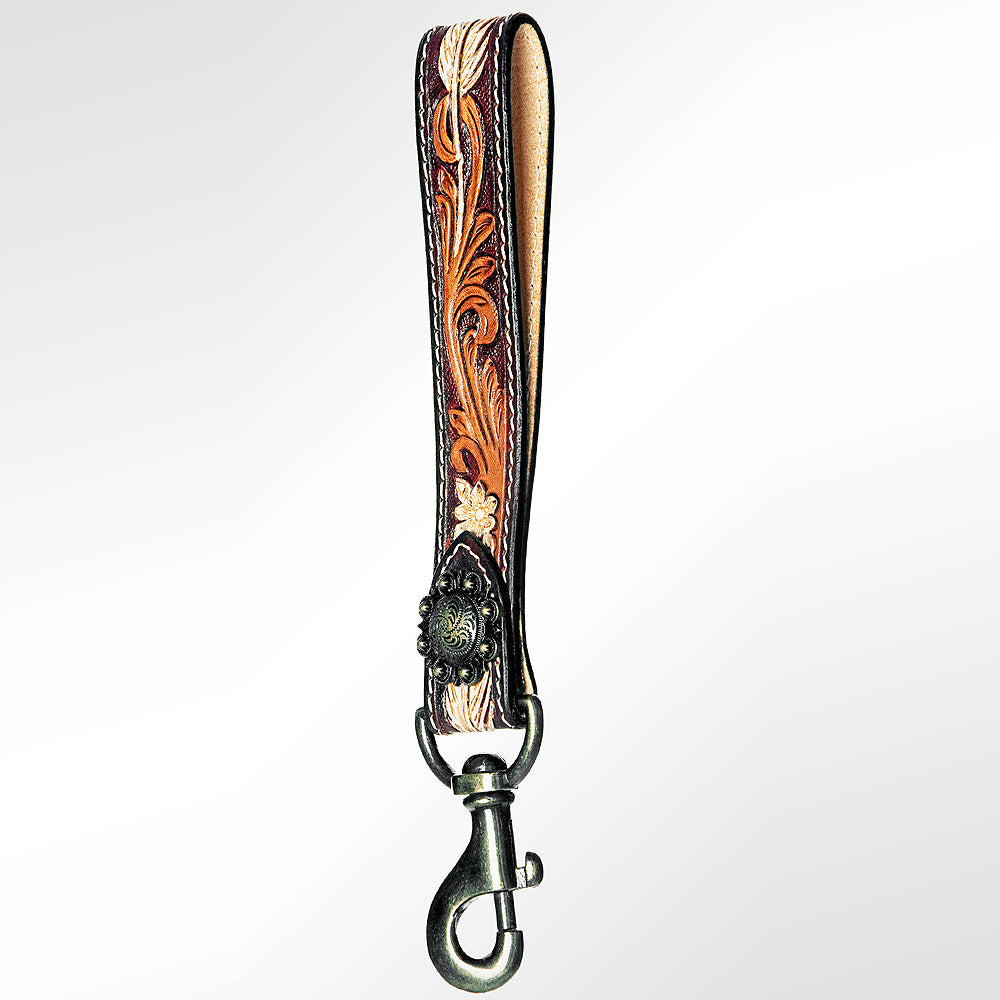 American Darling ADBRF126 Hand Tooled Genuine Leather Handle Strap For Wristlet Bags