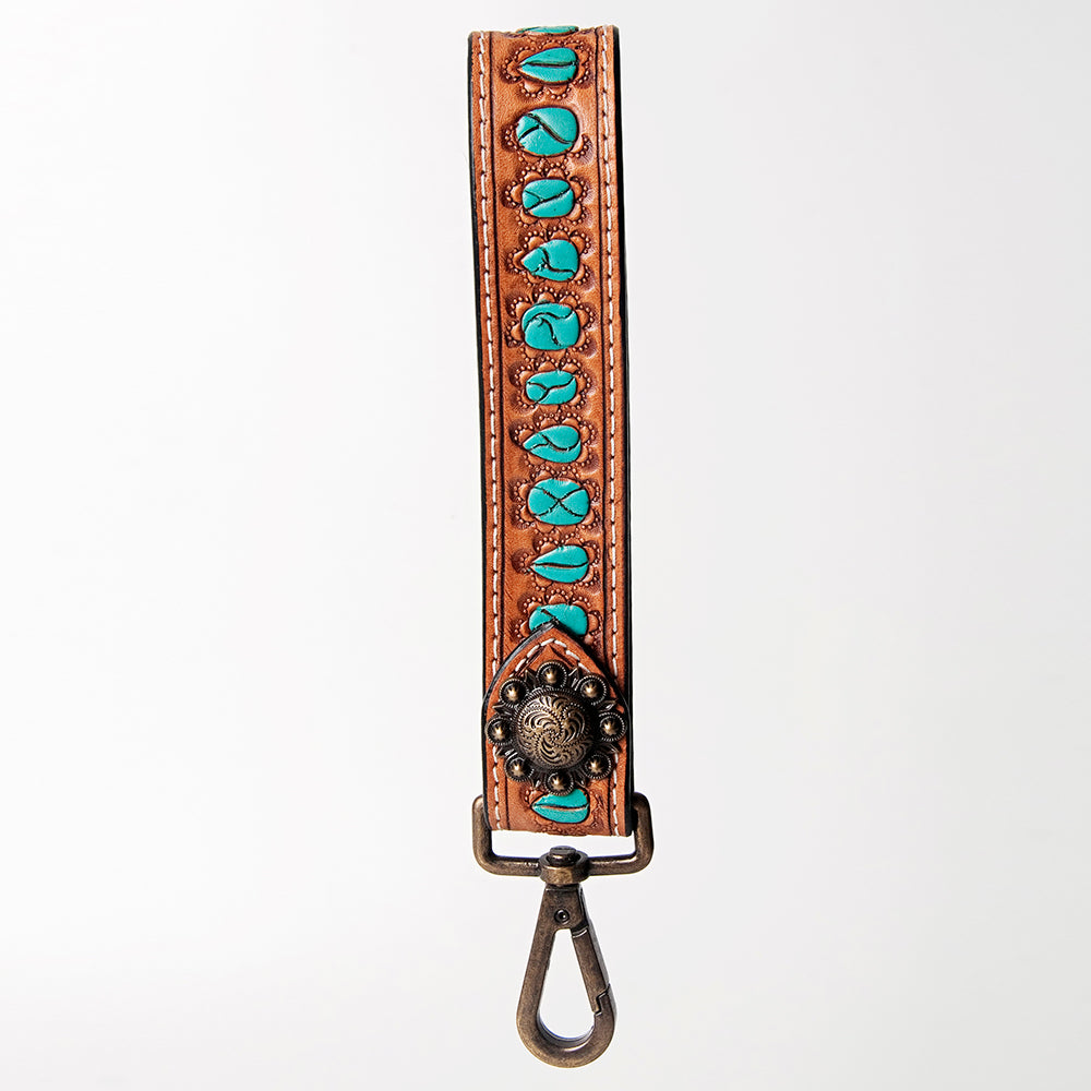 American Darling ADBRF128 Hand Tooled Genuine Leather Handle Strap For Wristlet Bags