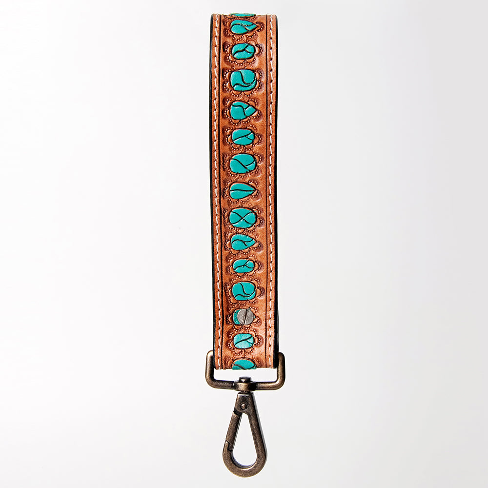 American Darling ADBRF128 Hand Tooled Genuine Leather Handle Strap For Wristlet Bags