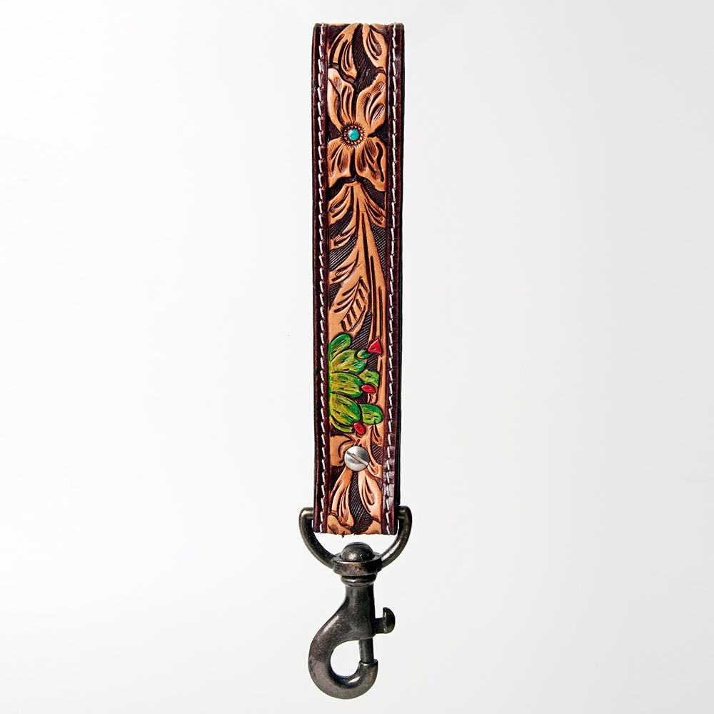 American Darling ADBRF129 Hand Tooled Genuine Leather Handle Strap For Wristlet Bags