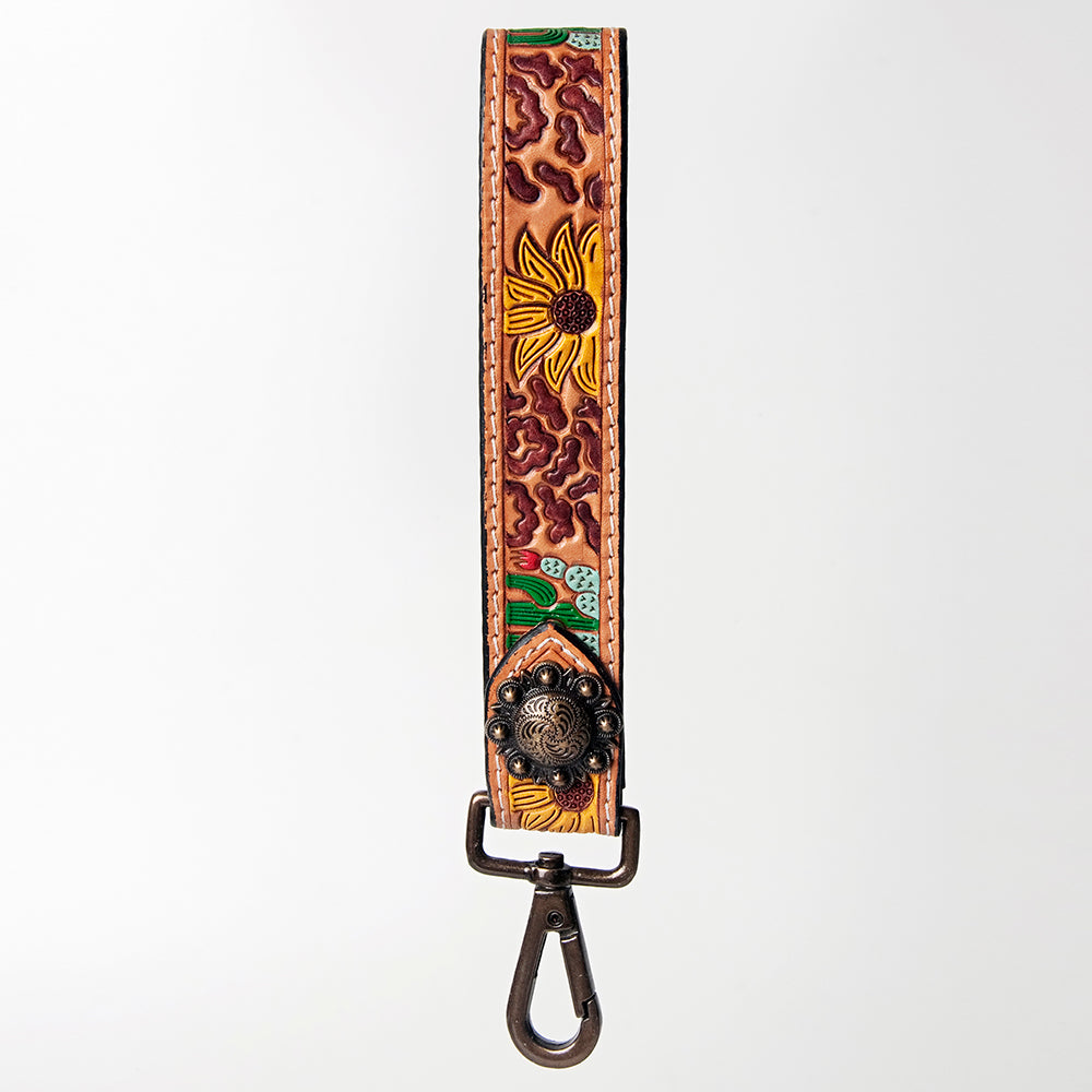 American Darling ADBRF130 Hand Tooled Genuine Leather Handle Strap For Wristlet Bags