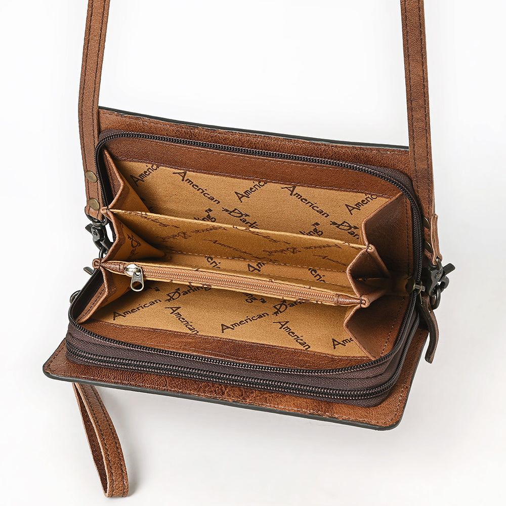 American Darling Organiser Hand Tooled Genuine Leather Western Women Bag Handbag Purse | Travel Bags College Casual