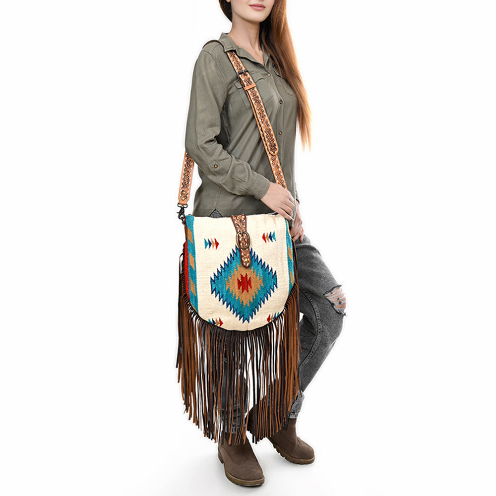 American Darling Crossbody Hand Tooled Saddle blanket Leather Western Women Bag Handbag Purse | Travel Bags College Casual