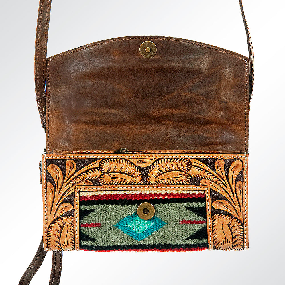 American Darling Organiser Hand Tooled Saddle blanket Genuine Leather Western Women Bag Handbag Purse Travel Bags College