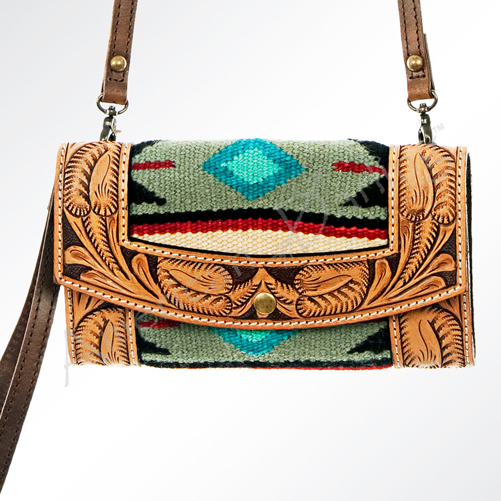 American Darling Organiser Hand Tooled Saddle blanket Genuine Leather Western Women Bag Handbag Purse Travel Bags College