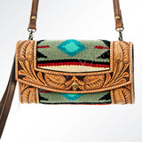 American Darling Organiser Hand Tooled Saddle blanket Genuine Leather Western Women Bag Handbag Purse Travel Bags College