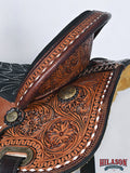 Hilason Western Horse Trail Barrel Racing American Leather Saddle Dark Brown