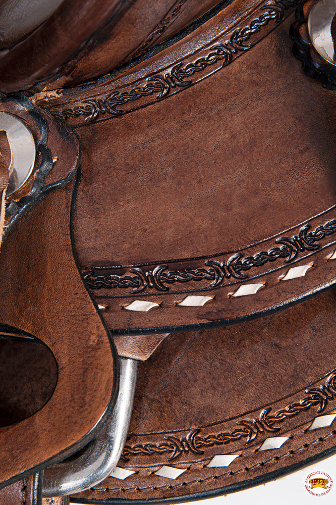 HILASON Western Horse Saddle American Leather Ranch Roping Trail Dark Brown | Hand Tooled Wade & For Horses