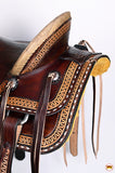 HILASON Western Horse Saddle American Leather Ranch Roping | Hand Tooled | Horse Saddle | Western Saddle | Wade & Roping Saddle | Horse Leather Saddle | Saddle For Horses