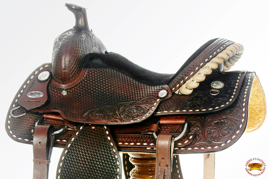 HILASON Western Horse Saddle American Leather Ranch Roping Cowboy | Hand Tooled Wade & For Horses