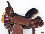 Hilason Western Horse Trail Barrel Racing American Leather Saddle Dark Brown