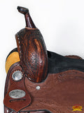 Hilason Western Horse Trail Barrel Racing American Leather Saddle Dark Brown