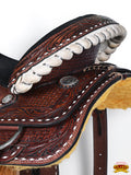 Hilason Western Horse Trail Barrel Racing American Leather Saddle Dark Brown