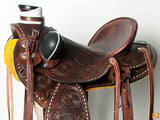 Western Horse Wade Saddle American Leather Trail Barrel Hilason Dark Brown