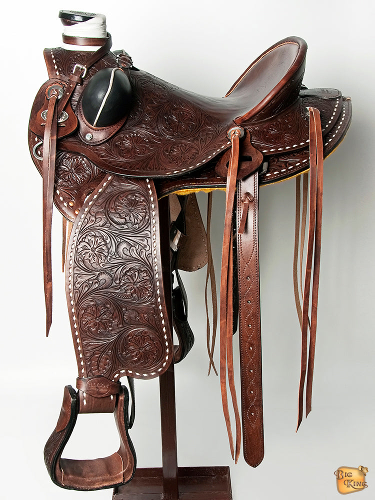 Western Horse Wade Saddle American Leather Trail Barrel Hilason Dark Brown