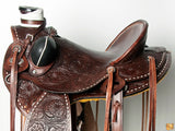 Western Horse Wade Saddle American Leather Trail Barrel Hilason Dark Brown