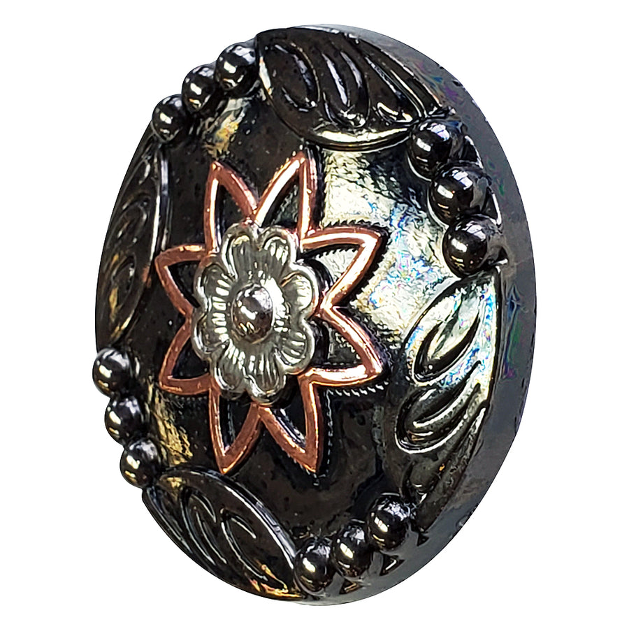 HILASON Western Screw Back 3 Tone Antique Floral Finishing Concho Saddle & Tack