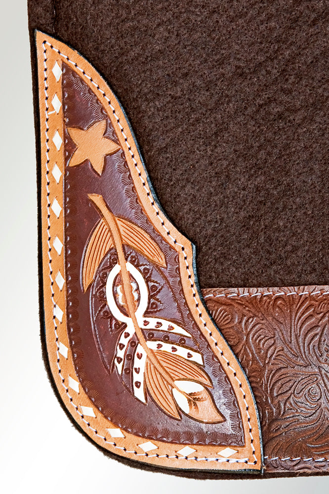 Horse Saddle PAD Western Contoured Wool Felt Moisture Wicking 31 x 32