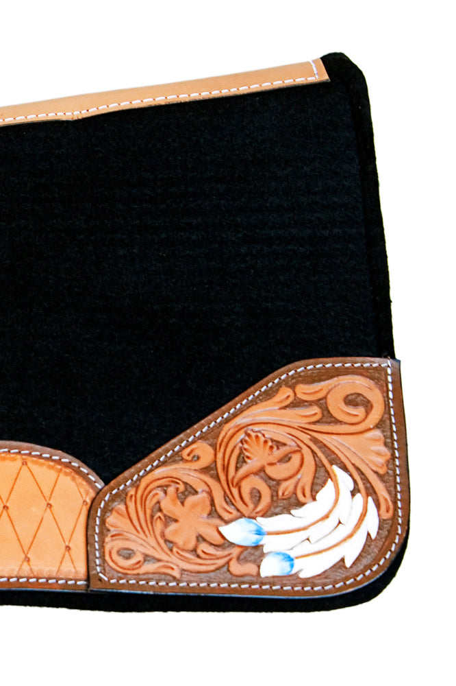Horse Saddle PAD Western Contoured Wool Felt Moisture Wicking 31 x 32