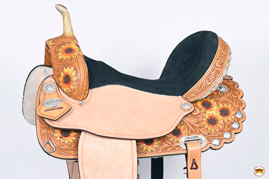HILASON Flex Tree Western Horse Saddle American Leather Trail | for Horses