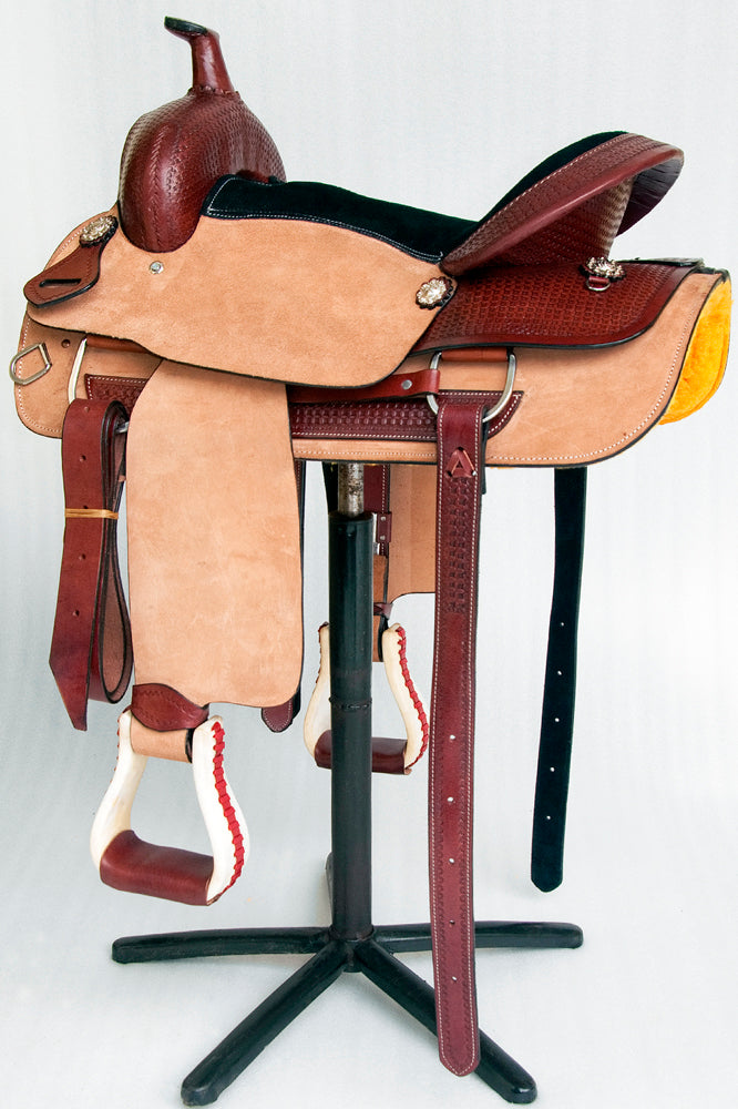 Comfytack Western Horse Ranch Roping Cowboy Saddle Leather Tack Set Brown/Tan
