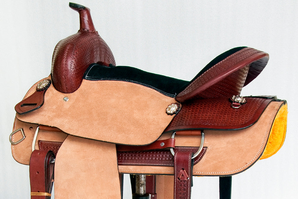 Comfytack Western Horse Ranch Roping Cowboy Saddle Leather Tack Set Brown/Tan