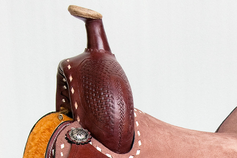 Comfytack Western Saddle Leather Trail Tack Hand Tooled Brown/Tan | Western Saddle | Saddle for Horses | Horse Tack Set