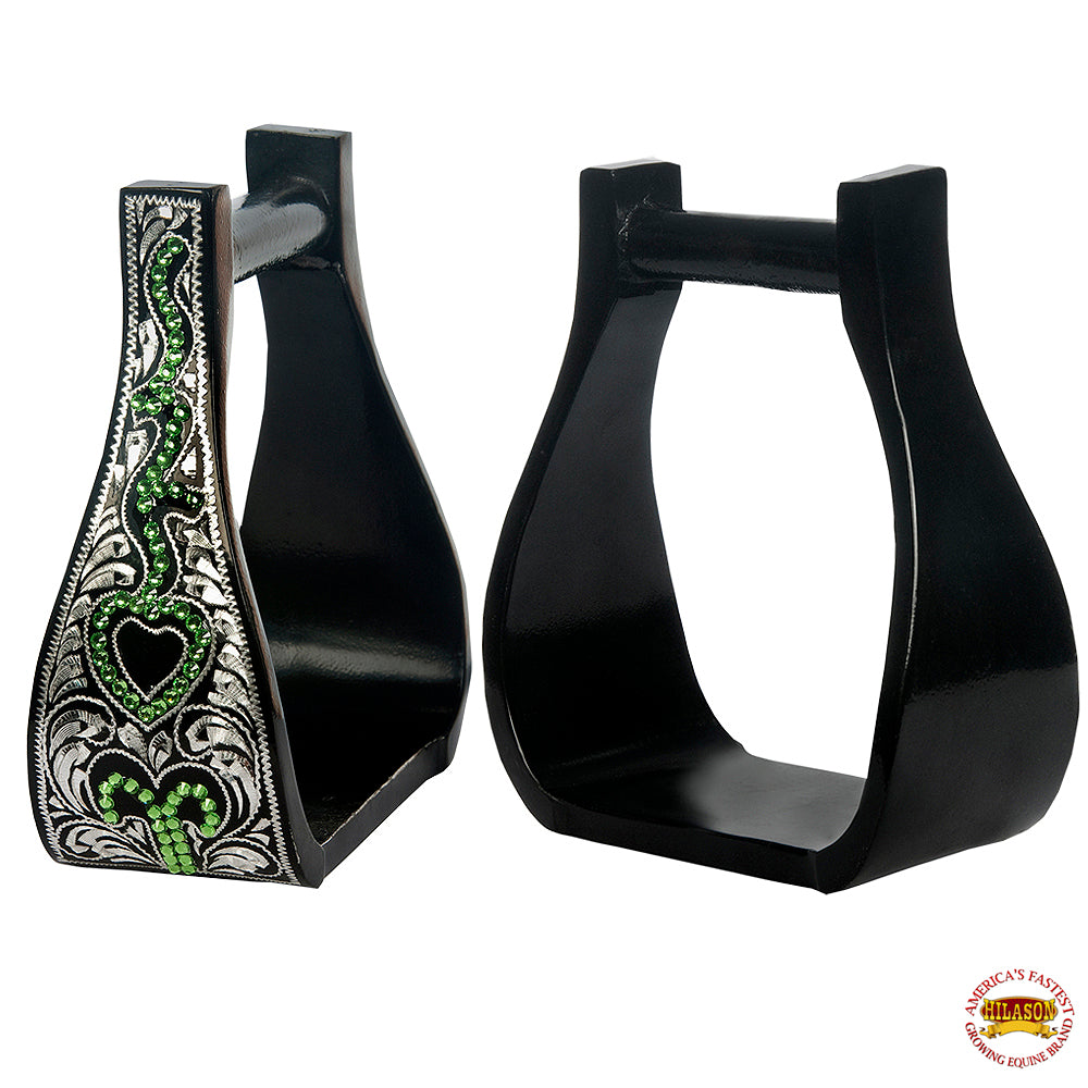 HILASON Horse Western Saddle Engraved Metal Roper Stirrups | tack Trail Riding