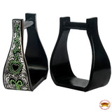 HILASON Horse Western Saddle Engraved Metal Roper Stirrups | tack Trail Riding