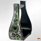 HILASON Horse Western Saddle Engraved Metal Roper Stirrups | tack Trail Riding