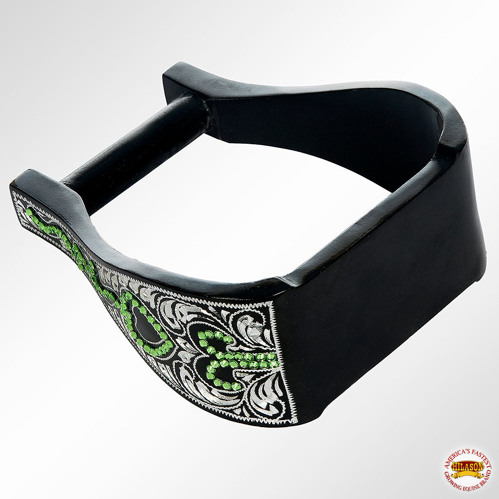 HILASON Horse Western Saddle Engraved Metal Roper Stirrups | tack Trail Riding