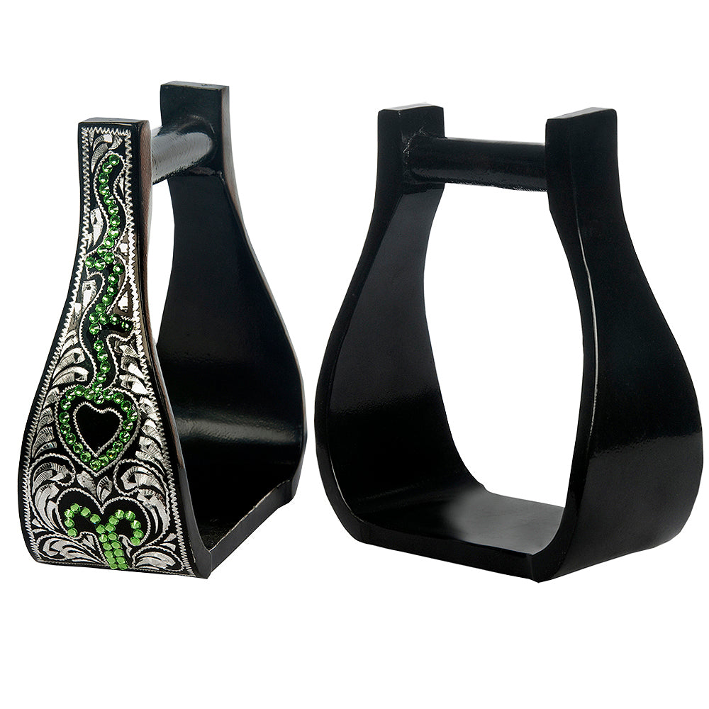 HILASON Horse Western Saddle Engraved Metal Roper Stirrups | tack Trail Riding