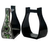HILASON Horse Western Saddle Engraved Metal Roper Stirrups | tack Trail Riding