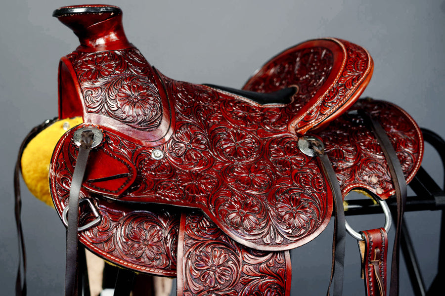 12 In Western Leather Youth Child Horse Saddle Trail Ranch Roper