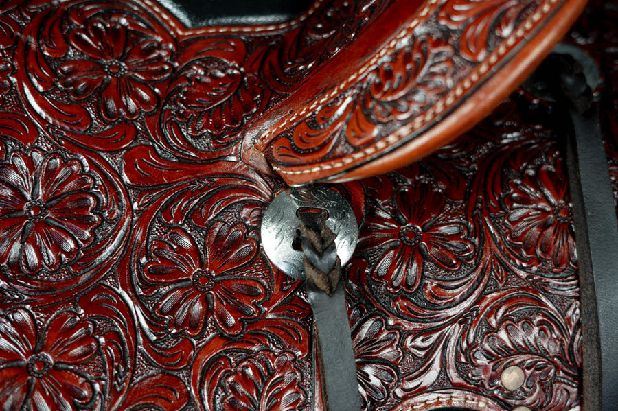 12 In Western Leather Youth Child Horse Saddle Trail Ranch Roper