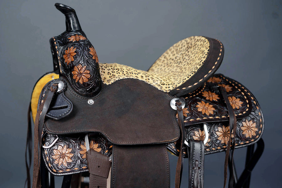 13 In Western Leather Youth Child Horse Saddle Trail Barrel Racing