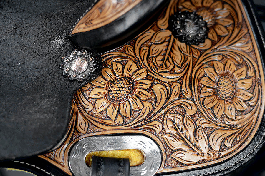 13 In Western Leather Youth Child Horse Saddle Trail Barrel Racing