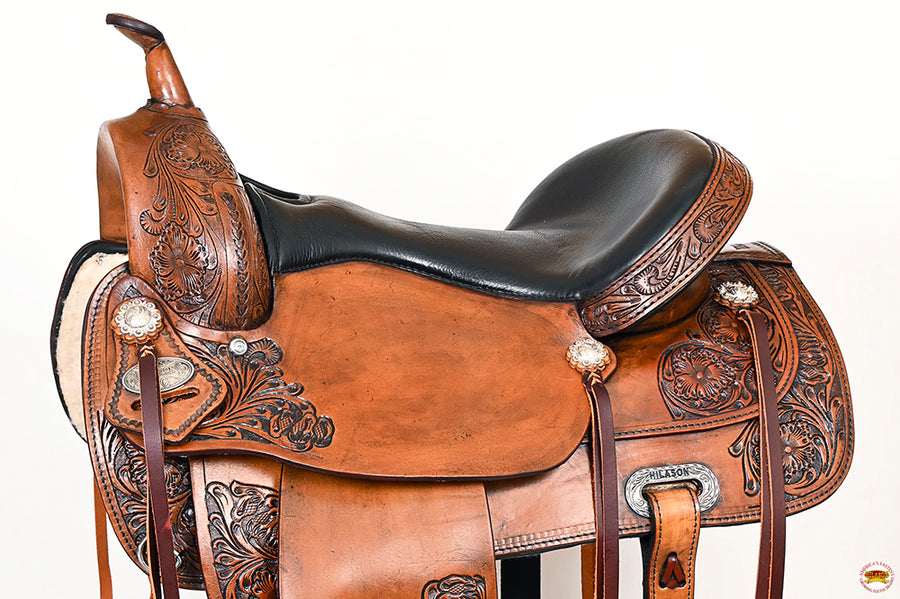 HILASON Western Horse Saddle American Leather Flex Tree Trail & Pleasure Antique Brown | for Horses