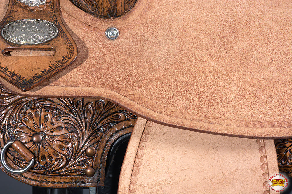 Western Horse Saddle Hilason In American Leather Flex Tree Barrel Trail