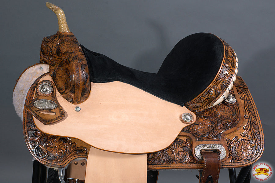 HILASON Western Horse Saddle American Leather Flex Trail Barrel | for Horses