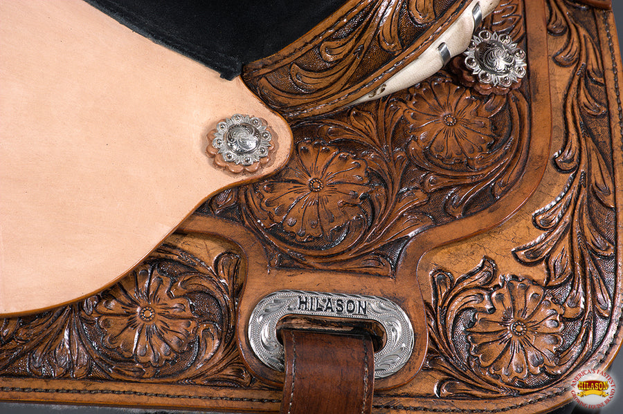 HILASON Western Horse Saddle American Leather Flex Trail Barrel | for Horses