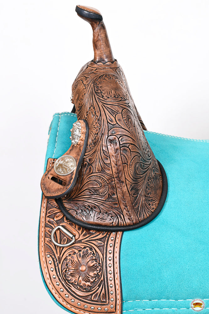 Hilason Western Horse Treeless Trail Barrel American Leather Saddle