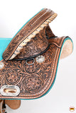 Hilason Western Horse Treeless Trail Barrel American Leather Saddle